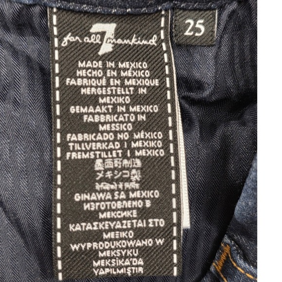 7 For All Mankind Womens Skinny Jeans Dark Wash Indigo Blue Size 25 27 Inseam - Picture 4 of 9